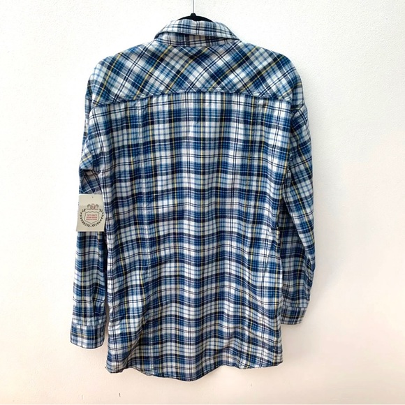Tutti Frutti Ladies Size EU 36 UK 8 Shirt Dress Blue Plaid Pearl Snap Western - Picture 8 of 11